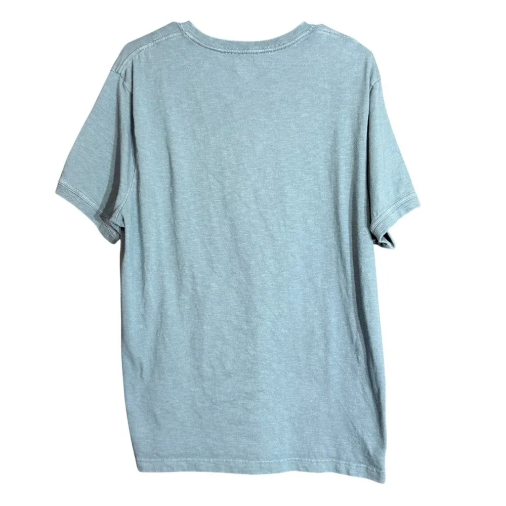 J Crew Mens Size XL Slub Cotton Henley Shirt Blue Short Sleeve Casual Tee Preppy
